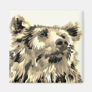 Grizzly tragen Pop Art Brawn Magnet