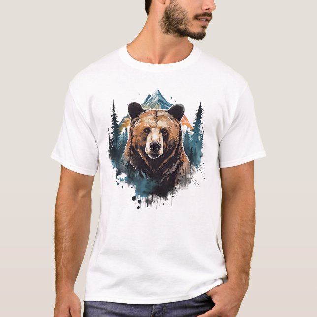 Grizzly Wildlife Animal Nature Forest Classic T-Shirt (Vorderseite)