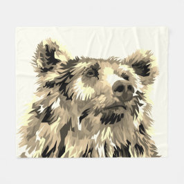Grizzlybär abstrakte Pop braun Fleecedecke