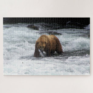 Grizzlybär Alaska Lachs Fischerei Wildtiere Puzzle
