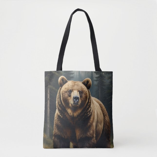 Grizzlybär-All-Over-Print-Tasche (Vorderseite)