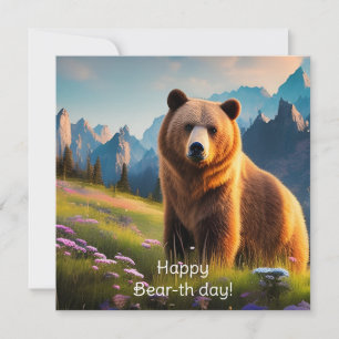 Grizzlybär auf dem Berg Geburtstag