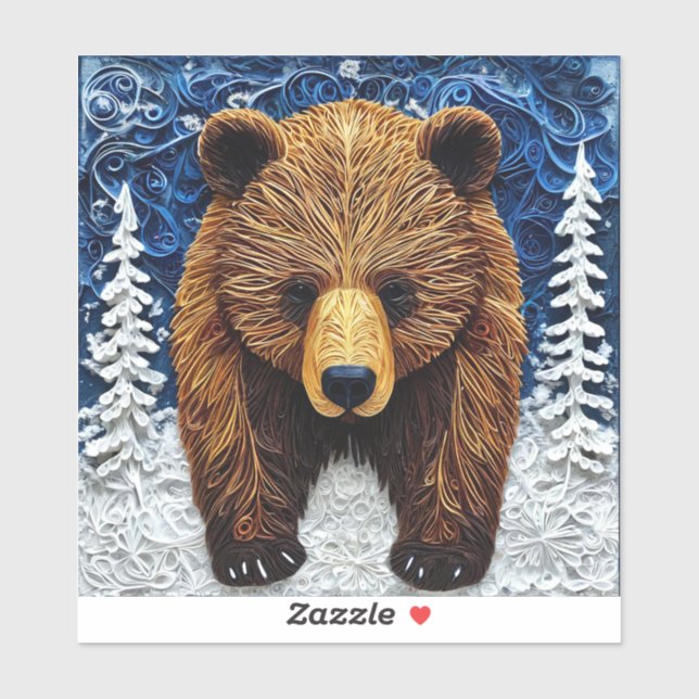 Grizzlybär Aufkleber (Blatt)