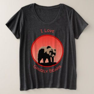 Grizzlybär bei Sonnenuntergang - Original Wildlife Große Größe T-Shirt