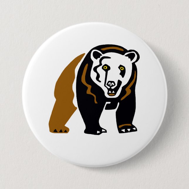 Grizzlybär Button (Vorderseite)