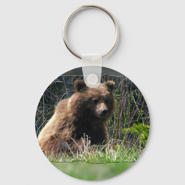 Grizzlybär Cub Schlüsselanhänger (Vorderseite)