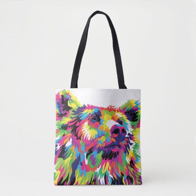 Grizzlybär farbenfrohe Pop Art (Vorderseite)