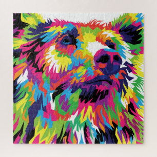 Grizzlybär farbenfrohe Pop Art Puzzle