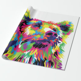 Grizzlybär farbenfrohe Pop Kunst abstrakt Geschenkpapier
