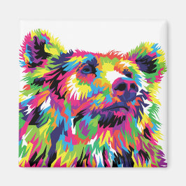 Grizzlybär farbenfrohe Pop Kunst abstrakt Magnet