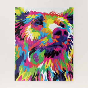 Grizzlybär farbenfrohe Pop Kunst abstrakt Puzzle
