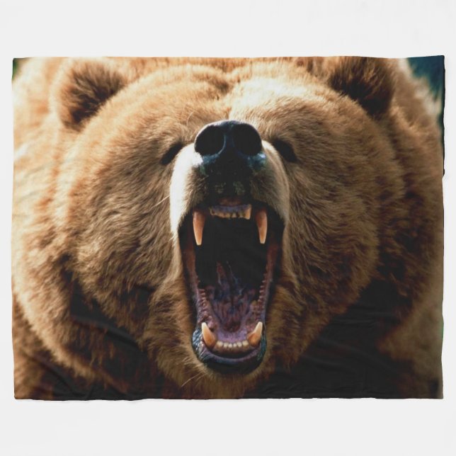 GRIZZLYBÄR FLEECEDECKE (Vorderseite (Horizontal))