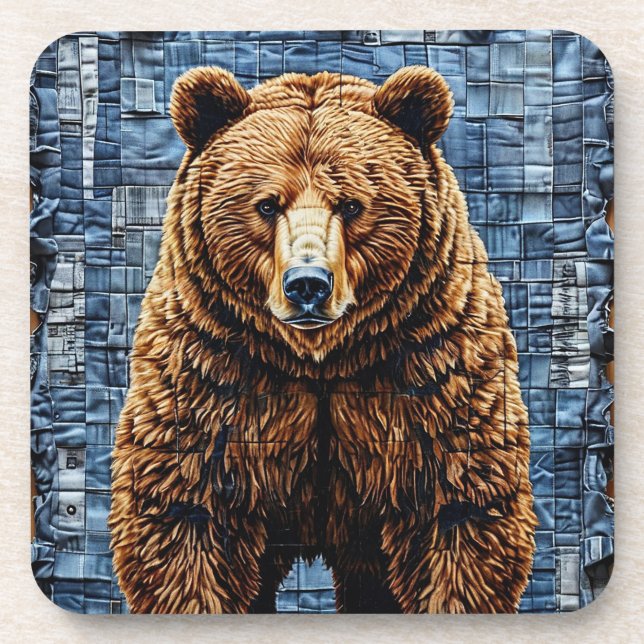 Grizzlybär Getränkeuntersetzer (Vorderseite)