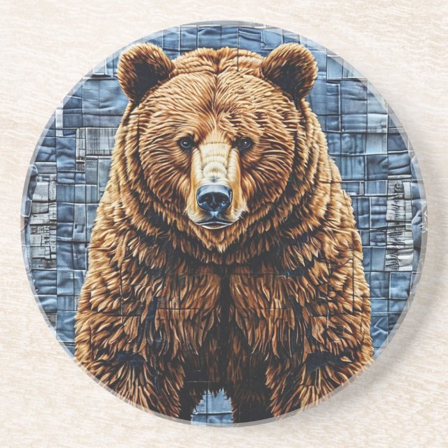 Grizzlybär Getränkeuntersetzer (Vorne)