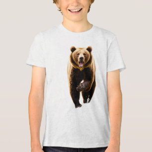 Grizzlybär greift einen Mann von hinten in 8K an Tri-Blend Shirt