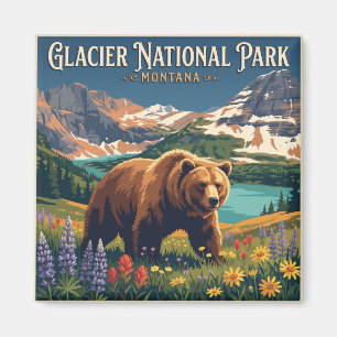 Grizzlybär im Glacier National Park Montana Magnet