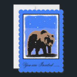 Grizzlybär im Winter - Original Wildlife Art Einladung<br><div class="desc">Grizzly Bär im Winter Porträt, Original-Malerei. Wir sind auf niedliche und lustige Originalkunst spezialisiert, die wir für Sie selbst oder als Geschenk für Ihren Grizzly Bären im Winter gerne kaufen. Seien Sie kreativ - klicken Sie auf KENNEN, um Text hinzuzufügen/zu entfernen/zu ändern, das Bild zu verändern, Farben zu ändern oder...</div>