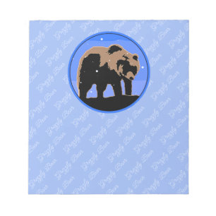 Grizzlybär im Winter - Original Wildlife Art Notizblock
