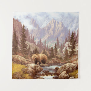 Grizzlybär in den Rocky Mountains / AF-006bear,g Wandteppich