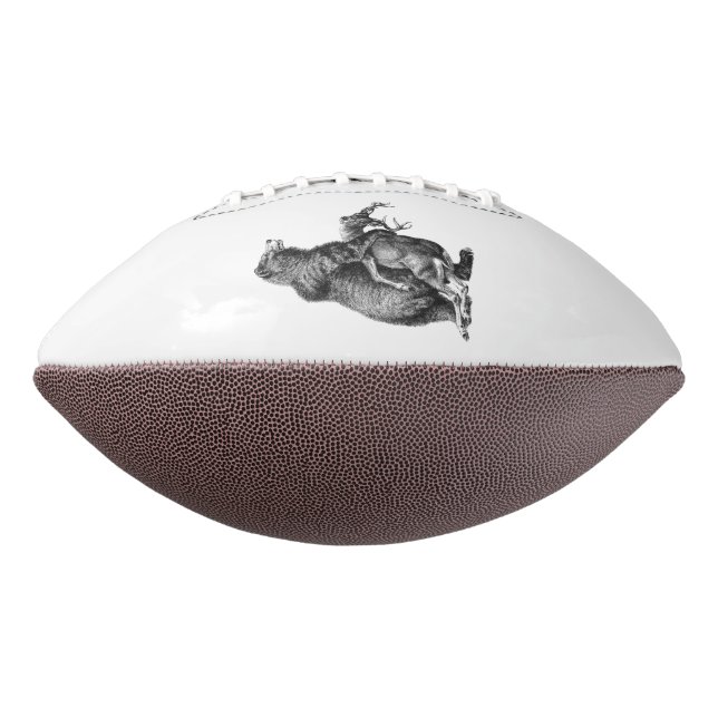 Grizzlybär Jagd Hirsch Einfach Zeichnend Football (Gedreht 90)