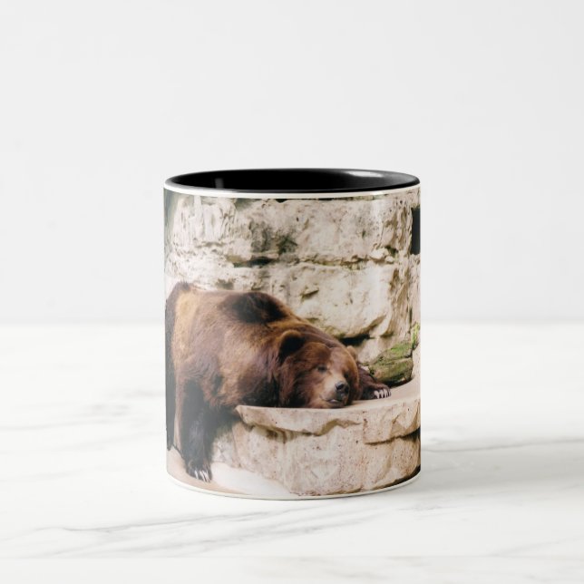 Grizzlybär-Kaffeetasse Zweifarbige Tasse (Mittel)