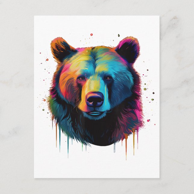Grizzlybär Liebhaber des Pops Art Big Grizzly Bäre Begleitkarte (Vorderseite)