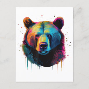 Grizzlybär Liebhaber des Pops Art Big Grizzly Bäre Begleitkarte
