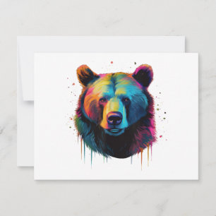 Grizzlybär Liebhaber des Pops Art Big Grizzly Bäre Feiertagskarte