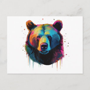 Grizzlybär Liebhaber des Pops Art Big Grizzly Bäre Feiertagspostkarte