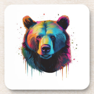 Grizzlybär Liebhaber des Pops Art Big Grizzly Bäre Getränkeuntersetzer
