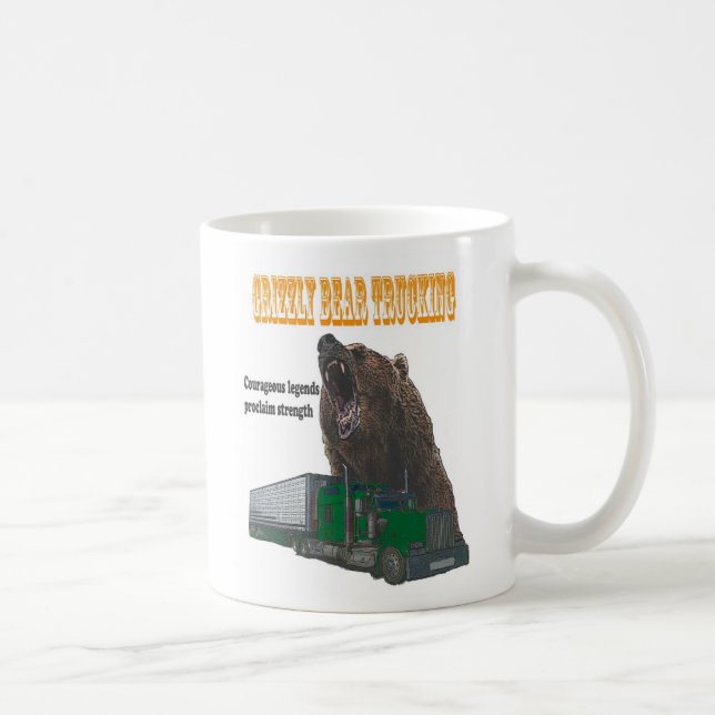 Grizzlybär-LKW-Transport Kaffeetasse (Rechts)