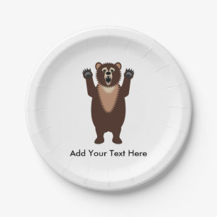 Grizzlybär Pappteller