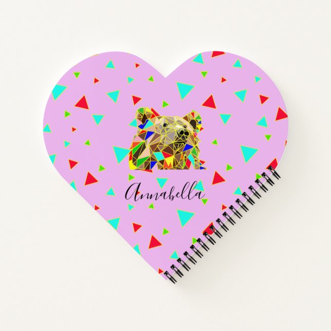 Grizzlybär Pink Notizbuch (Rückseite)