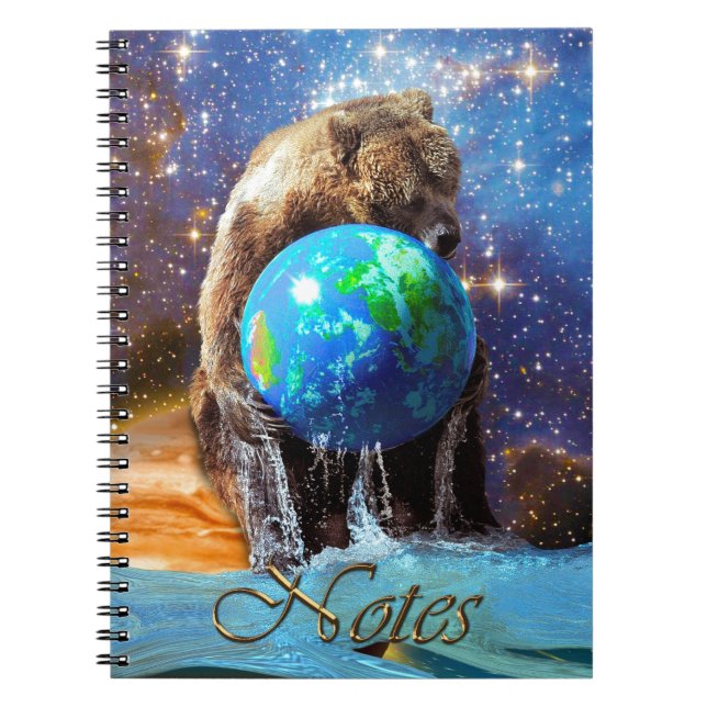 Grizzlybär, Planet Earth Day Fantasy Art Notizblock (Vorderseite)