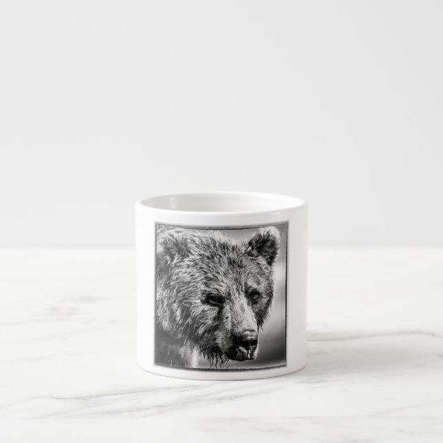Grizzlybär-Portrait Espressotasse (Vorderseite)