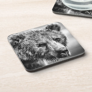 Grizzlybär-Portrait Getränkeuntersetzer