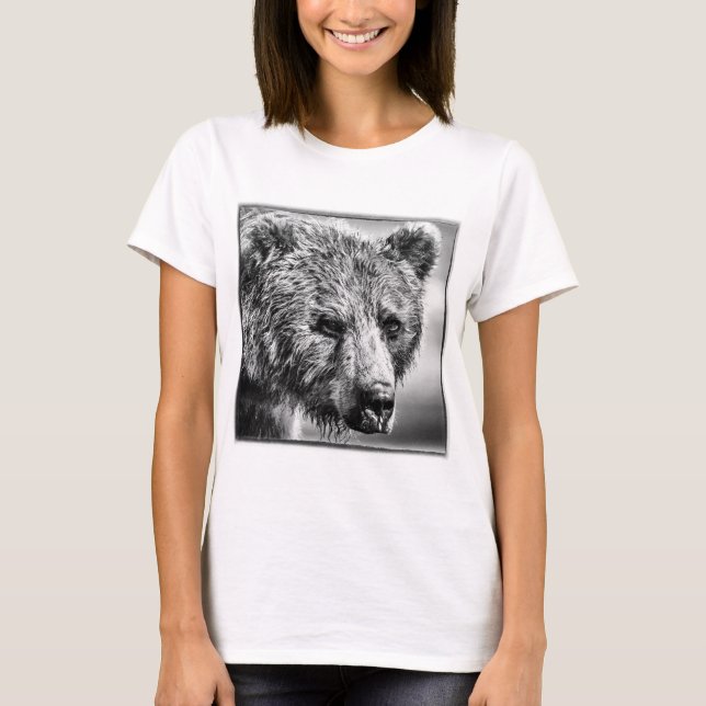 Grizzlybär-Portrait T-Shirt (Vorderseite)