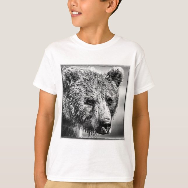 Grizzlybär-Portrait T-Shirt (Vorderseite)