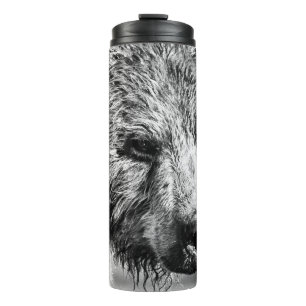 Grizzlybär-Portrait Thermosbecher