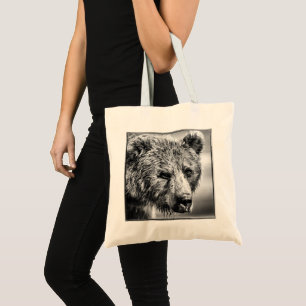 Grizzlybär-Portrait Tragetasche