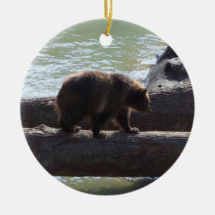 Grizzlybär-Schmuck Keramik Ornament