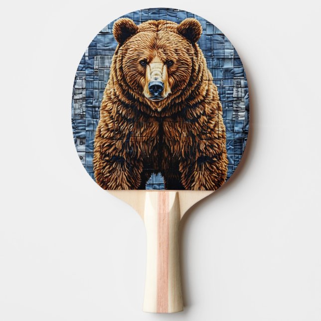 Grizzlybär Tischtennis Schläger (Vorderseite)