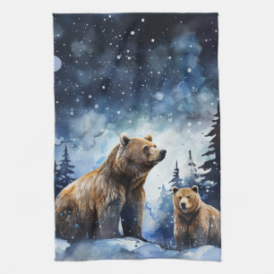 Grizzlybär und Baby Geschirrtuch