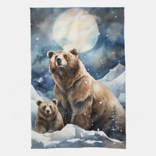 Grizzlybär und Baby Geschirrtuch