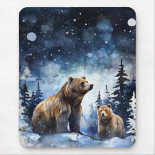 Grizzlybär und Baby Mousepad