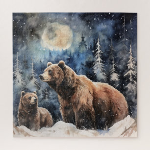 Grizzlybär und Baby Puzzle