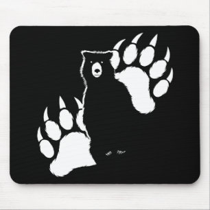 Grizzlybär und Fußspuren Graphic Design Mousepad