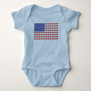 Grizzlybär - US-Flagge Baby Strampler