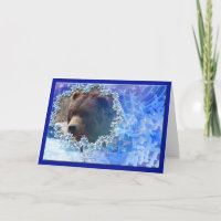 Grizzlybär-Weihnachtsgruß-Karte