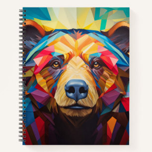 Grizzlybären-Tierportrait Farbige Malerei Notizbuch